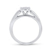 14k White Gold Princess Diamond Bridal Wedding Ring Band Set 1/2 Cttw