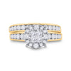14k Yellow Gold Princess Diamond Bridal Wedding Ring Band Set 1-3/8 Cttw