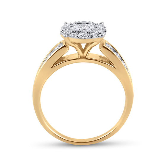 14k Yellow Gold Princess Diamond Bridal Wedding Ring Band Set 1-3/8 Cttw