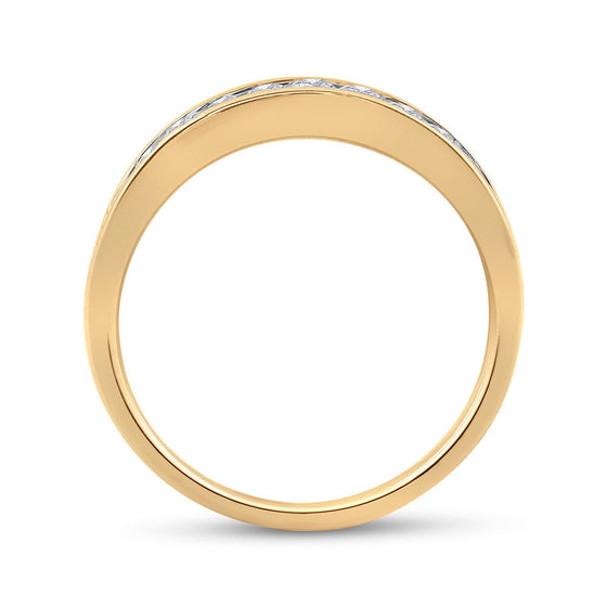 14k Yellow Gold Princess Diamond Bridal Wedding Ring Band Set 1-3/8 Cttw