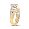 14k Yellow Gold Princess Diamond Bridal Wedding Ring Band Set 1 Cttw