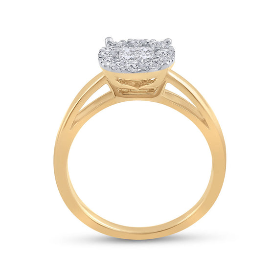 14k Yellow Gold Princess Diamond Bridal Wedding Engagement Ring 1/2 Cttw