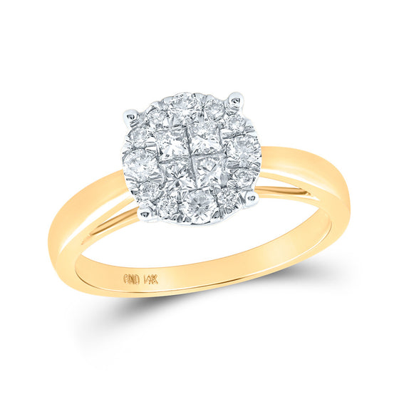 14k Yellow Gold Princess Diamond Bridal Wedding Engagement Ring 1/2 Cttw