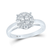 14k White Gold Princess Diamond Cluster Bridal Wedding Engagement Ring 1/2 Cttw