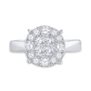 14k White Gold Princess Diamond Cluster Bridal Wedding Engagement Ring 1 Cttw