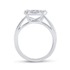 14k White Gold Princess Diamond Cluster Bridal Wedding Engagement Ring 1 Cttw