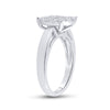 14k White Gold Princess Diamond Cluster Bridal Wedding Engagement Ring 1 Cttw