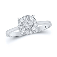  14k White Gold Princess Round Diamond Cluster Bridal Wedding Engagement Ring 2 Cttw