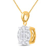 14k Yellow Gold Womens Princess Diamond Fashion Cluster Pendant 1/2 Cttw