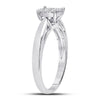14k White Gold Princess Diamond Cluster Bridal Wedding Engagement Ring 1/4 Cttw