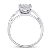 14k White Gold Princess Diamond Cluster Bridal Wedding Engagement Ring 1/4 Cttw