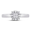 14k White Gold Princess Diamond Cluster Bridal Wedding Engagement Ring 1/4 Cttw