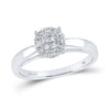 14k White Gold Princess Diamond Cluster Bridal Wedding Engagement Ring 1/4 Cttw