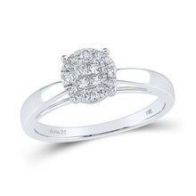  14k White Gold Princess Diamond Cluster Bridal Wedding Engagement Ring 1/4 Cttw