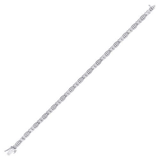 10k White Gold Womens Round Diamond X Link Fashion Bracelet 1/2 Cttw