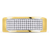 10k Yellow Gold Mens Round Diamond Micropave Wedding Anniversary Band Ring 1/3 Cttw