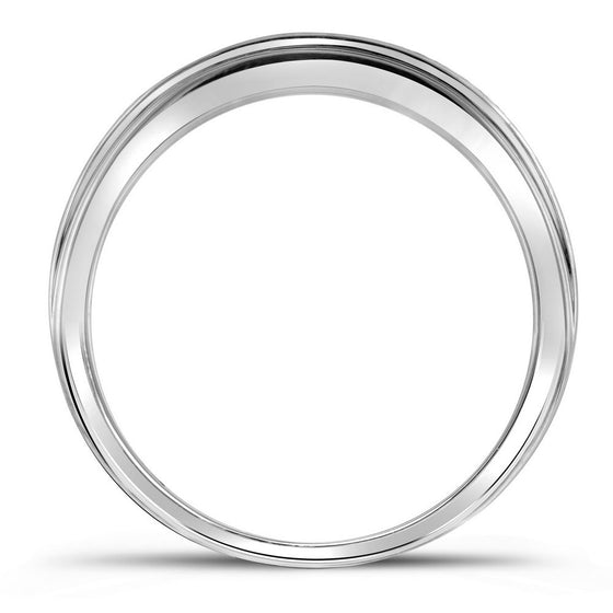 10k White Gold Mens Round Diamond Pave Band Ring 1/5 Cttw