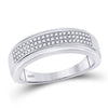 10k White Gold Mens Round Diamond Pave Band Ring 1/5 Cttw