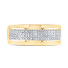 10k Yellow Gold Mens Round Diamond Band Ring 1/3 Cttw
