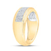 10k Yellow Gold Mens Round Diamond Band Ring 1/3 Cttw