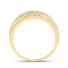 10k Yellow Gold Mens Round Diamond Band Ring 1/3 Cttw