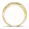 10k Yellow Gold Mens Round Diamond Wedding Scalloped Edge Band Ring 1/5 Cttw
