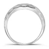 10k White Gold Mens Round Diamond Wedding Scalloped Edge Band Ring 1/5 Cttw