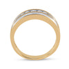 10k Yellow Gold Mens Round Diamond 5-stone Wedding Ring 1/4 Cttw