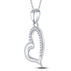 14k White Gold Womens Baguette Diamond Square Cluster Pendant 1/5 Cttw