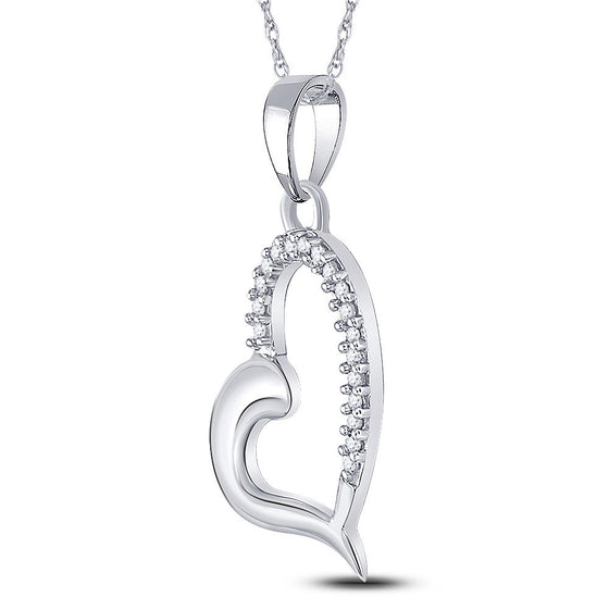 14k White Gold Womens Baguette Diamond Square Cluster Pendant 1/5 Cttw