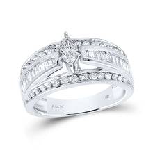  14k White Gold Marquise Diamond Solitaire Bridal Wedding Engagement Ring 1 Cttw