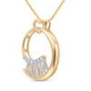 14k Yellow Gold Womens Round Diamond Mom Pendant 1/20 Cttw