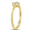 Yellow-tone Sterling Silver Womens Round Diamond Square Cluster Ring .01 Cttw
