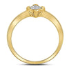 Yellow-tone Sterling Silver Womens Round Diamond Square Cluster Ring .01 Cttw