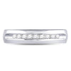14k White Gold Mens Machine Set Round Diamond Wedding Channel Band Ring 1/4 Cttw