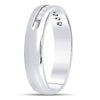 14k White Gold Mens Machine Set Round Diamond Wedding Channel Band Ring 1/4 Cttw