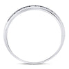 14k White Gold Mens Machine Set Round Diamond Wedding Channel Band Ring 1/4 Cttw