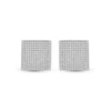 10k White Gold Womens Round Diamond Square Earrings 7/8 Cttw