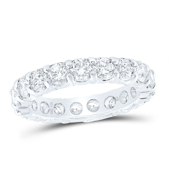 14k White Gold Womens Round Diamond Eternity Wedding Anniversary Ring 3 Cttw