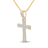 10k Yellow Gold Mens Round Diamond Cross Charm Pendant 1 Cttw
