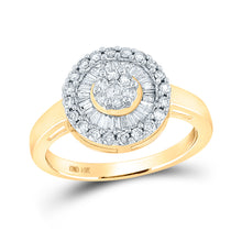  14k Yellow Gold Womens Round Diamond Flower Cluster Ring 3/4 Cttw