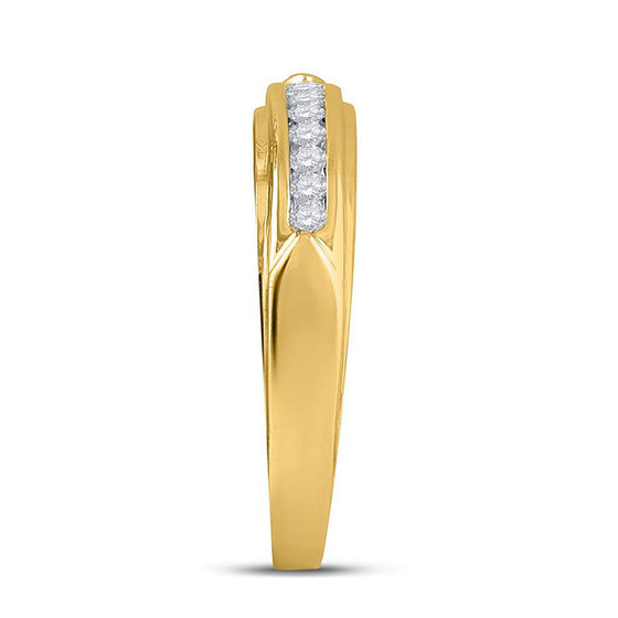 14k Yellow Gold His Hers Round Diamond Solitaire Matching Wedding Set 1/2 Cttw