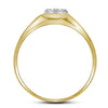 10k Yellow Gold Mens Round Diamond Brushed Cluster Ring .03 Cttw