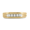 10k Two-tone Gold Mens Round Diamond Wedding Band Ring 1/8 Cttw