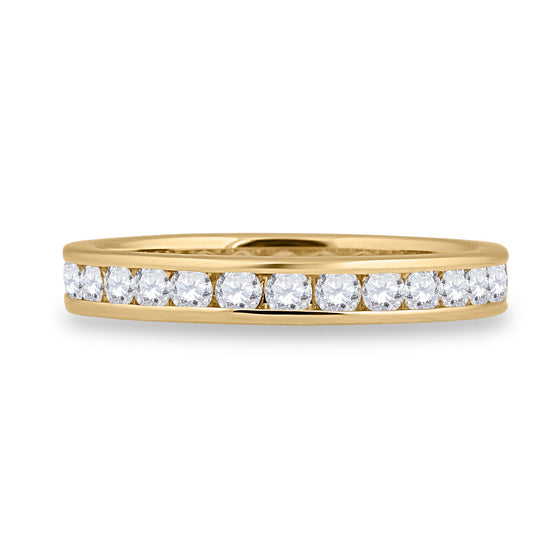 14k Yellow Gold Womens Round Diamond Eternity Wedding Band 1 Cttw