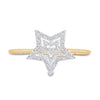 10k Yellow Gold Womens Round Diamond Star Ring 1/20 Cttw