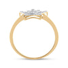 10k Yellow Gold Womens Round Diamond Star Ring 1/20 Cttw