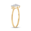 10k Yellow Gold Womens Round Diamond Slender Heart Cluster Ring 1/20 Cttw