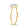 10k Yellow Gold Womens Round Diamond Slender Heart Cluster Ring 1/20 Cttw