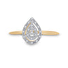 10k Yellow Gold Womens Round Diamond Teardrop Ring 1/20 Cttw